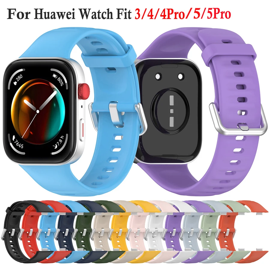 Correa de silicona para Huawei Watch Fit 3 4 5, Correa deportiva de repuesto para reloj inteligente, pulsera para Huawei Watch Fit 4 5 Pro