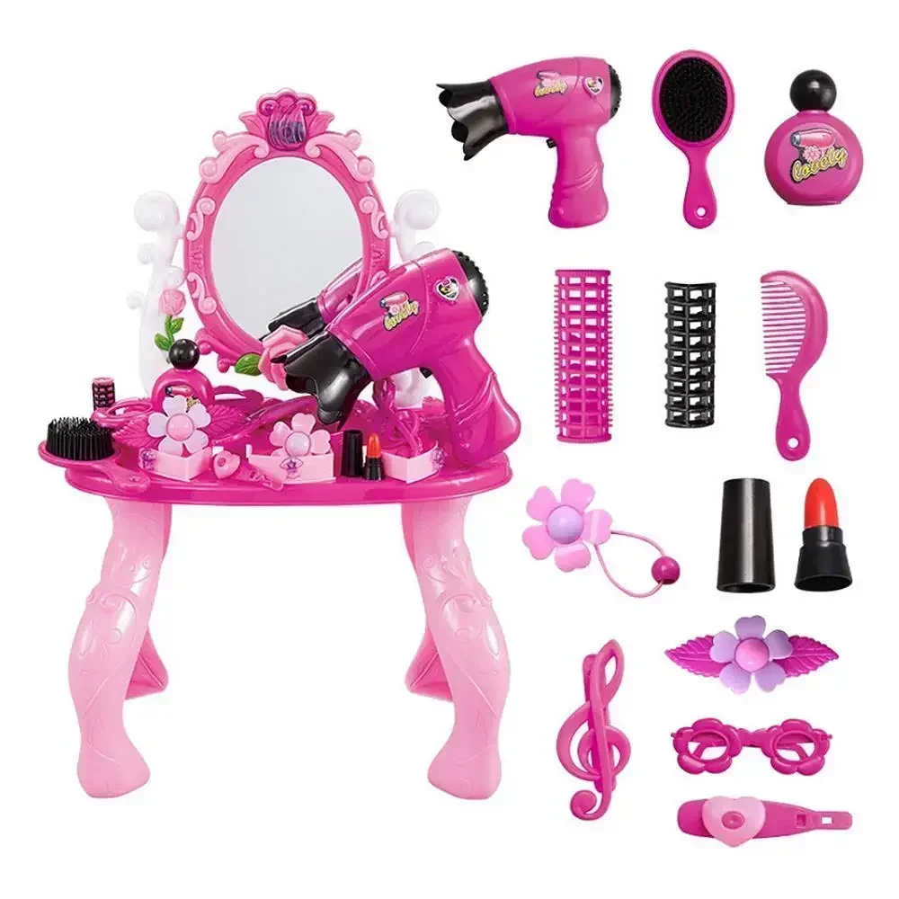 Oggetti di scena di alta qualità Regali di Natale per bambini Brithday Giocare a casa Giocattoli Set di giocattoli per trucco da toletta simulato rosa viola