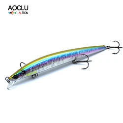 AOCLU-Floating Blade Minnow Hard Bait, Jerkbait Fishing Lure, VMC Treble Hooks, Japan Quality, 120mm, 12g