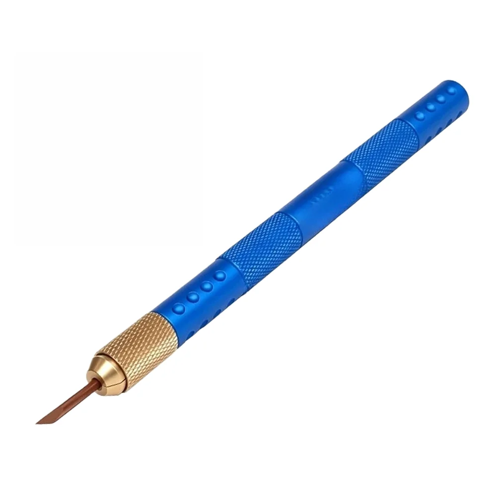 RL-023C Glue Removal Tool for CPU Cleaning and Repair Metal Scraper with Ergonomic Steel Handle 115x8.8mm Blue