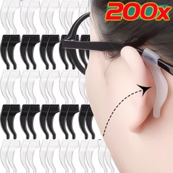 200PCS Silicone Anti-slip Ear Hooks Holder for Glasses Black/Transparent Elastic Eyeglasses Retainer Holders Eyewear Accessories