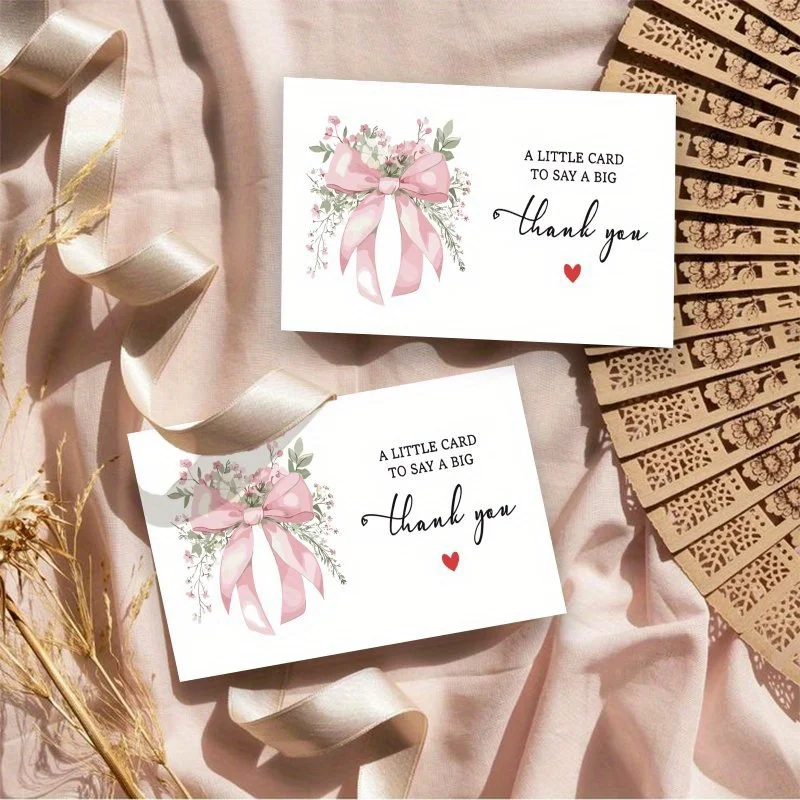 100pcs Exquisite Thank-you Card Set, Used for Business Occasions, Parties, Birthdays, Wedding Banquet Table Decorations