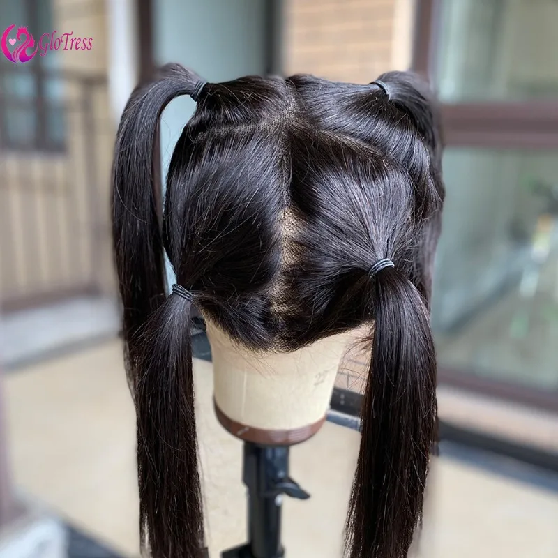 

High-Quality 15A Full Lace Wig Human Hair 200% Density Brazilian Virgin Remy Hair 10-12'' Straight Natural Color Ladies Wig