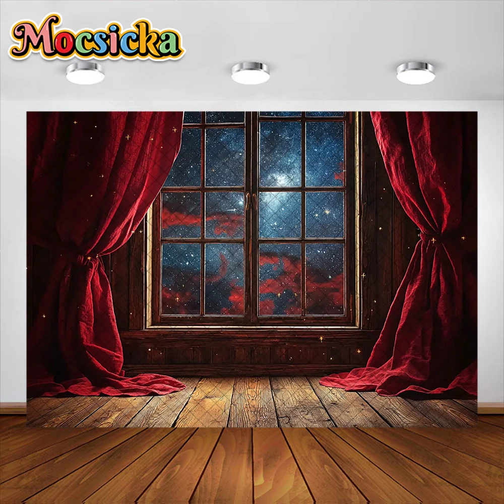 خلفية تصوير عيد الميلاد للأطفال ، شجرة عيد الميلاد ، ديكور ستارة النافذة ، خلفيات صور صورة للعطلات ، لافتة استوديو