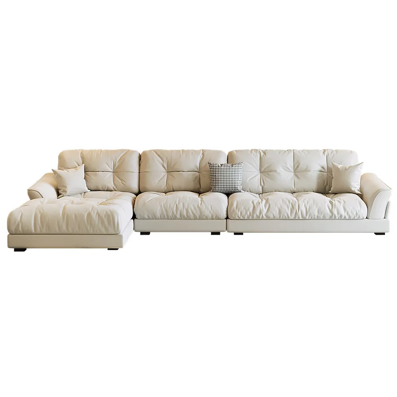 

Cloud sofa, cream wind corner leather princess sofa