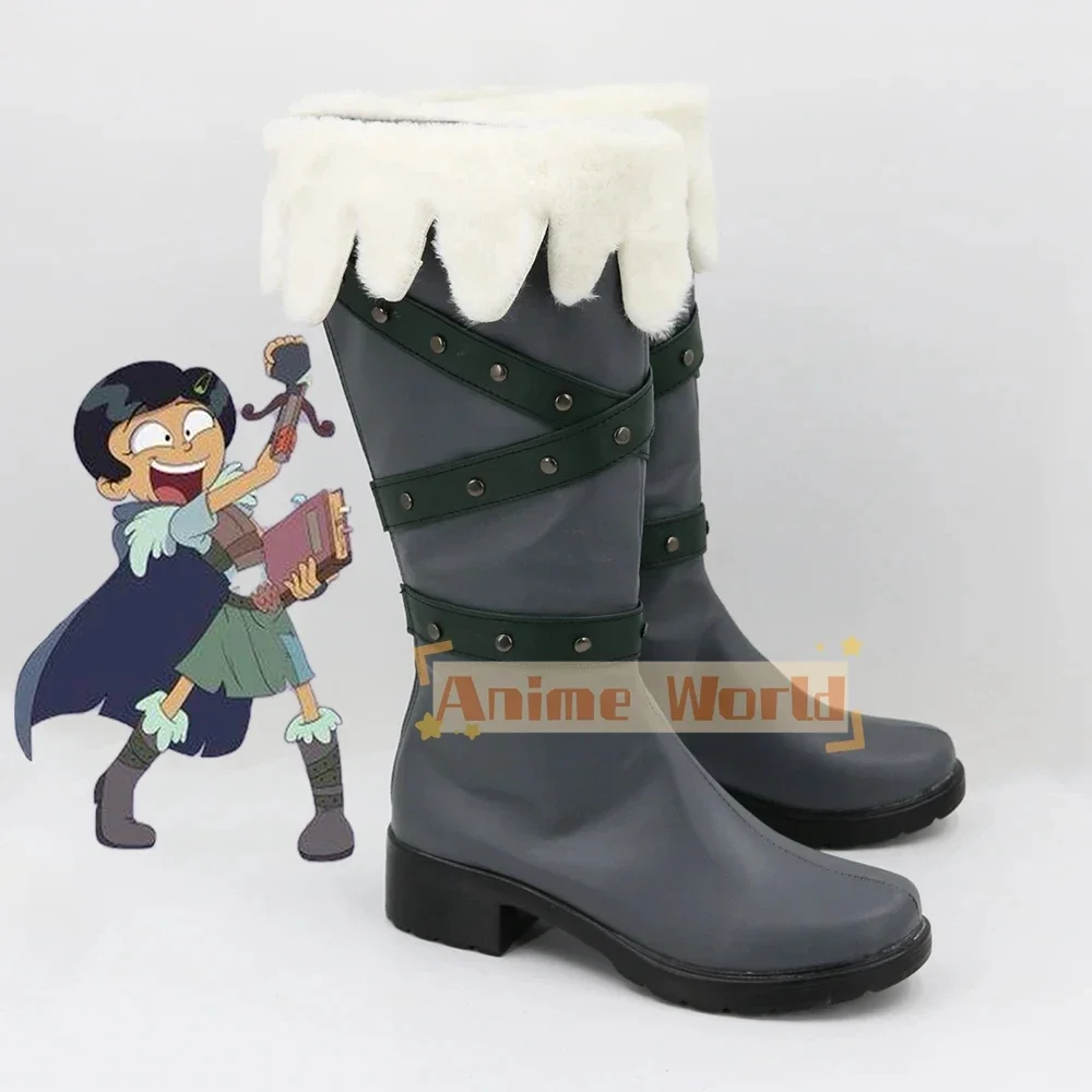 Marcy Wu Cosplay Shoes Halloween Carnival Boots Cosplay Prop PU Leather Shoes Custom Made