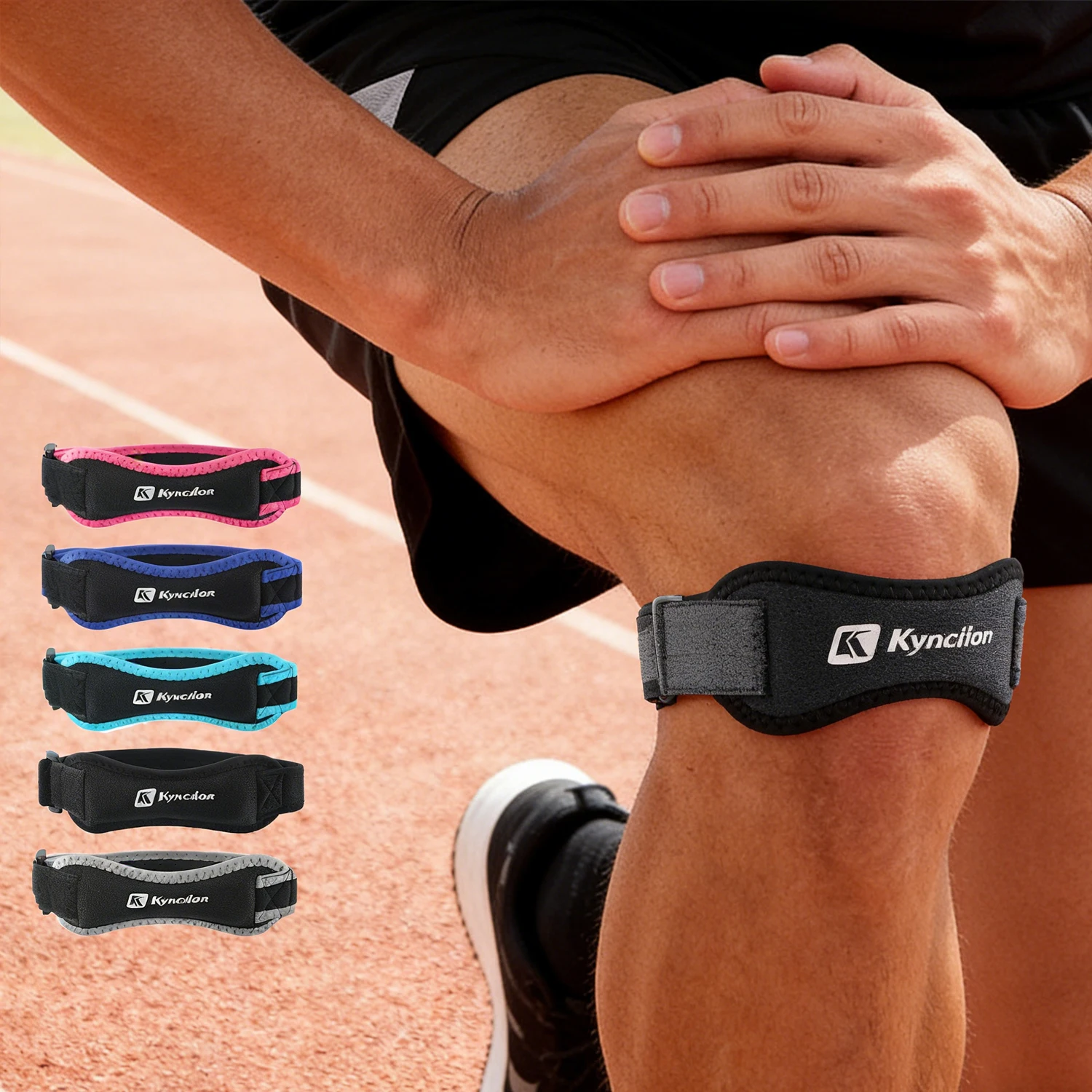 Patella Kneecap Band Adjustable Silica Gel Knee Tendon Strap Protector Knee Pad Running Sports Cycling Gym Knee Support