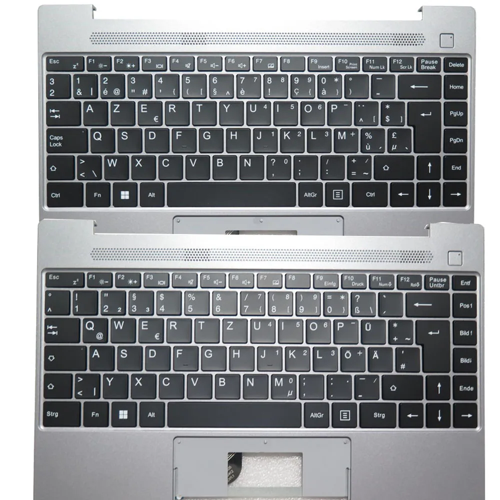 Laptop PalmRest&Black Belgium BE/German GR keyboard For MEDION AKOYA E13204 MD64020 Silver Top Cover