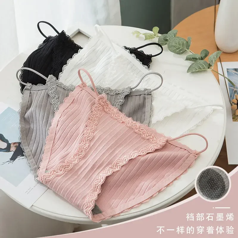 panties women Maiden Antibiosis Cotton Crotch Lace Ventilate Underwear Schoolgirl Korean Version Traceless A Line Underwear