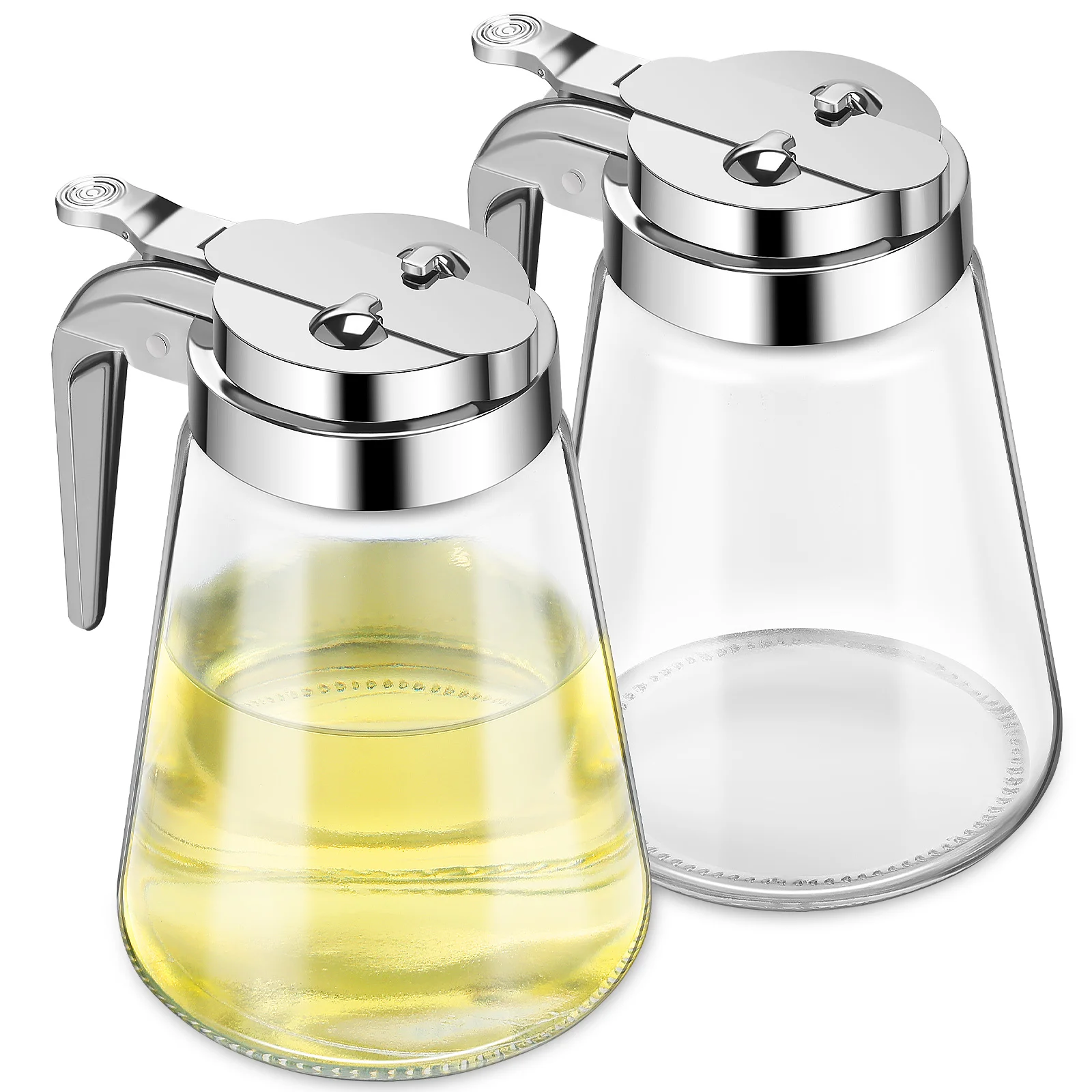 

2Pcs Clear Glass Dispenser Design Sugar Creamer Syrup Storage Elegant Addition to Any Kitchen Sugar Dispenser