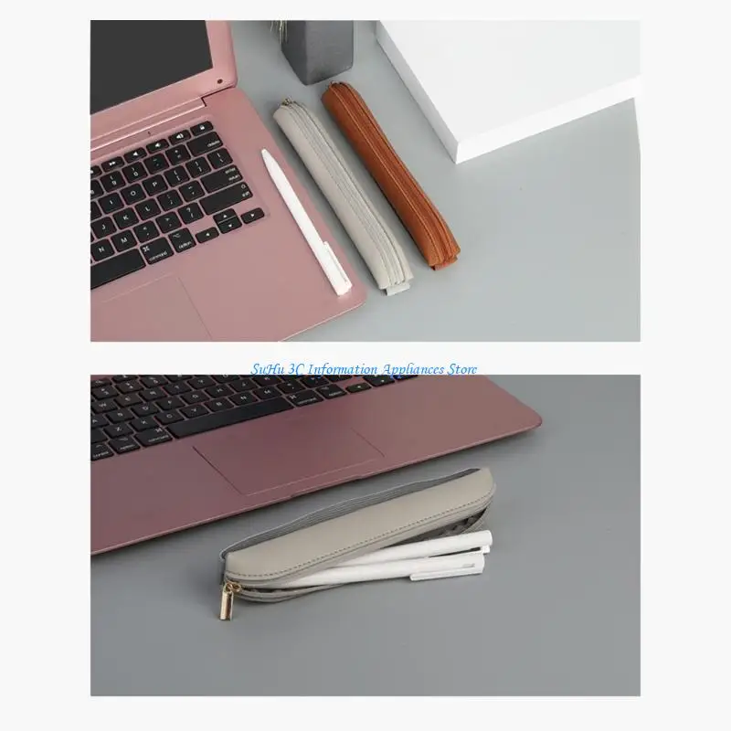 

Adjustable Elastic Band Pen Case for Hardcover Journal Notebook Zippered Leather Pen Pouches Pen Case with Elastic Band