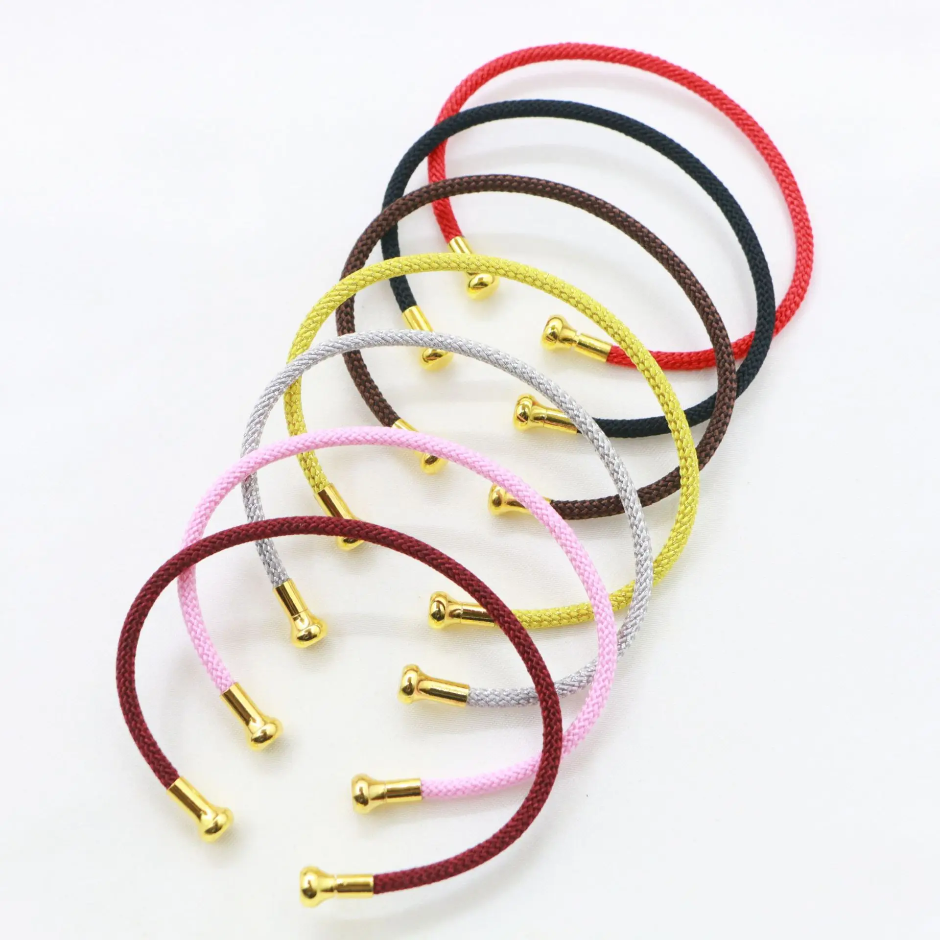 5PCS Red Steel C-shaped Opening Activity Bracelet Women Men Rope Couple Bracelet For Making DIY Accessories GiftWholesal