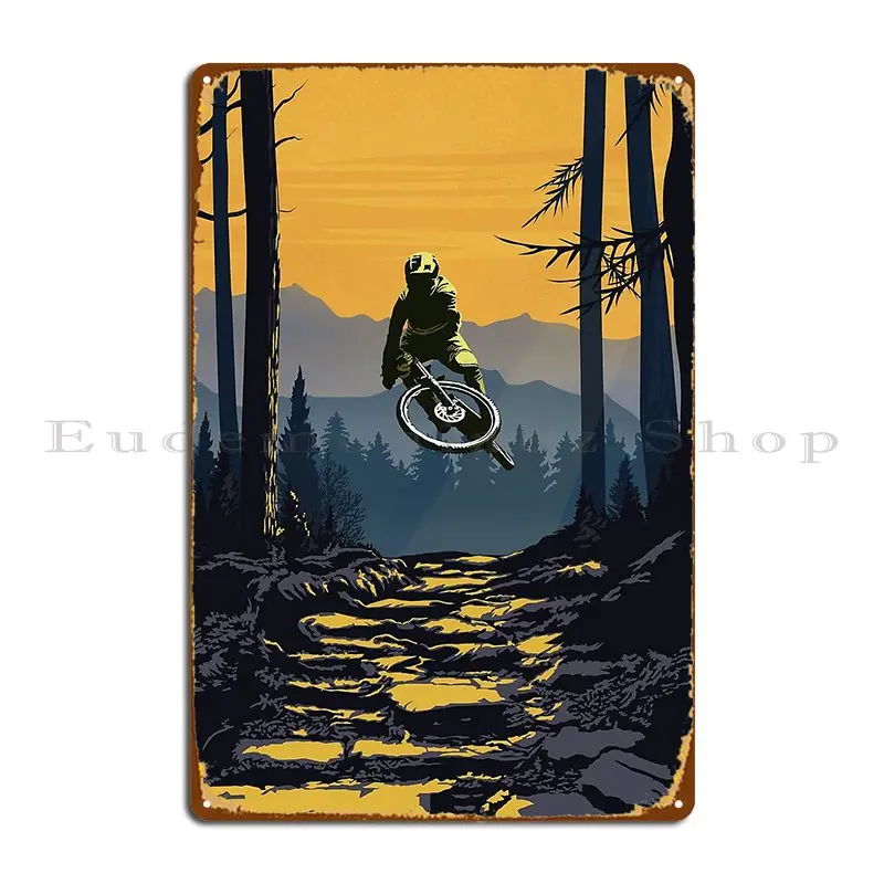 Retro Styled Downhill Mountain Biking Metal Signs Garage Club Party Garage Customize Tin Sign Poster