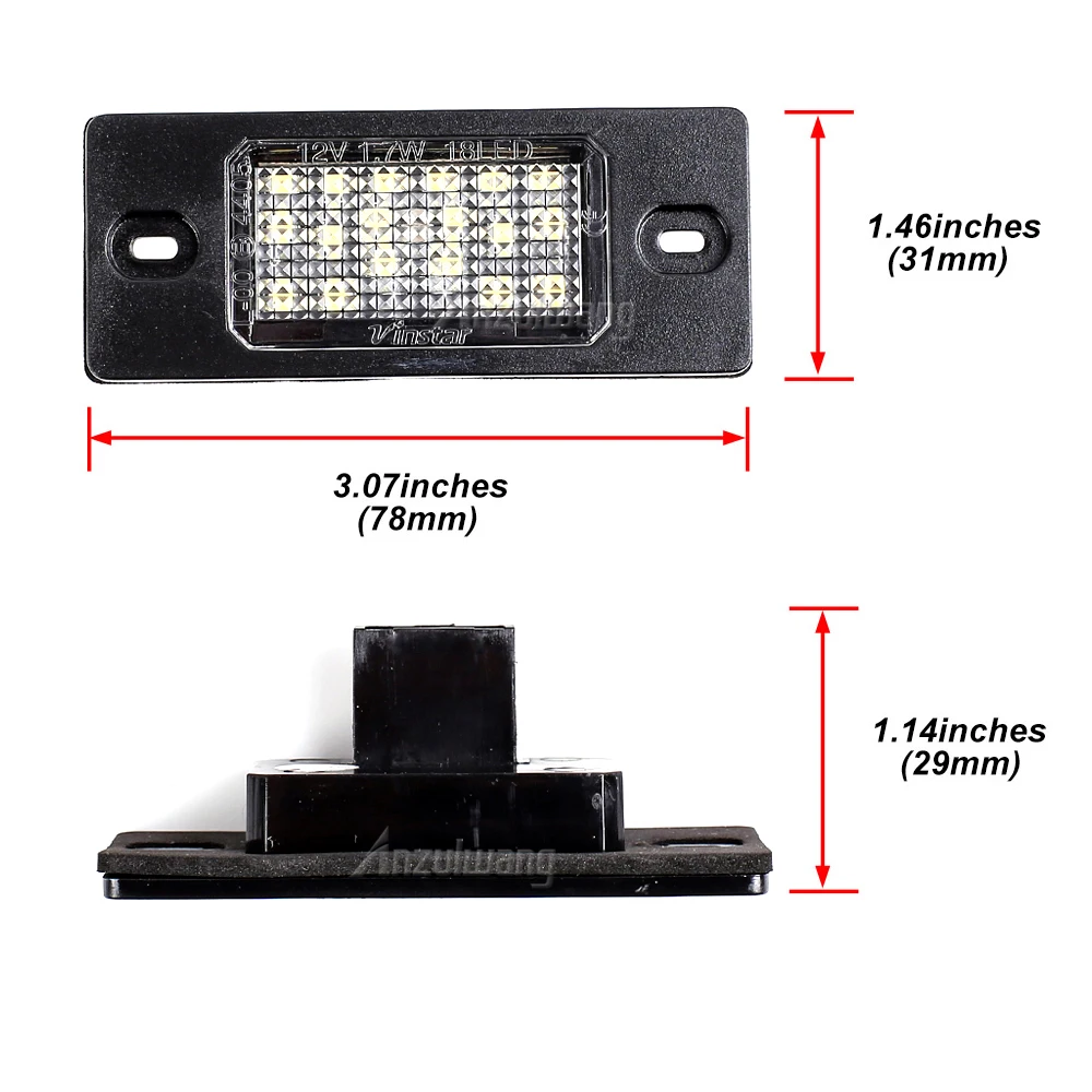 2pc LED Number License Plate Light For Porsche Cayenne For VW Golf 5 Touareg Tiguan Passat B5.5