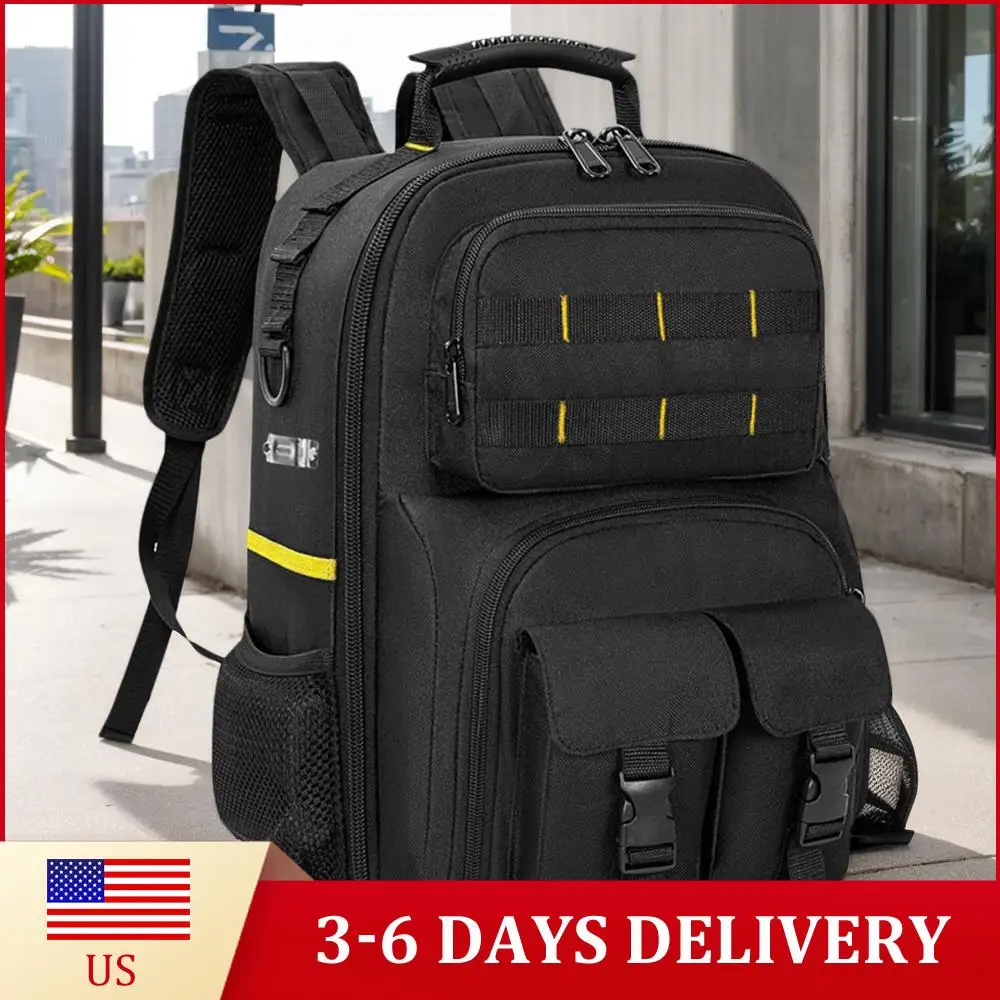 

Многосекционная сумка-органайзер большой вместимости, профессиональная рабочая сумка через плечо, водонепроницаемая, для строителей и сантехников