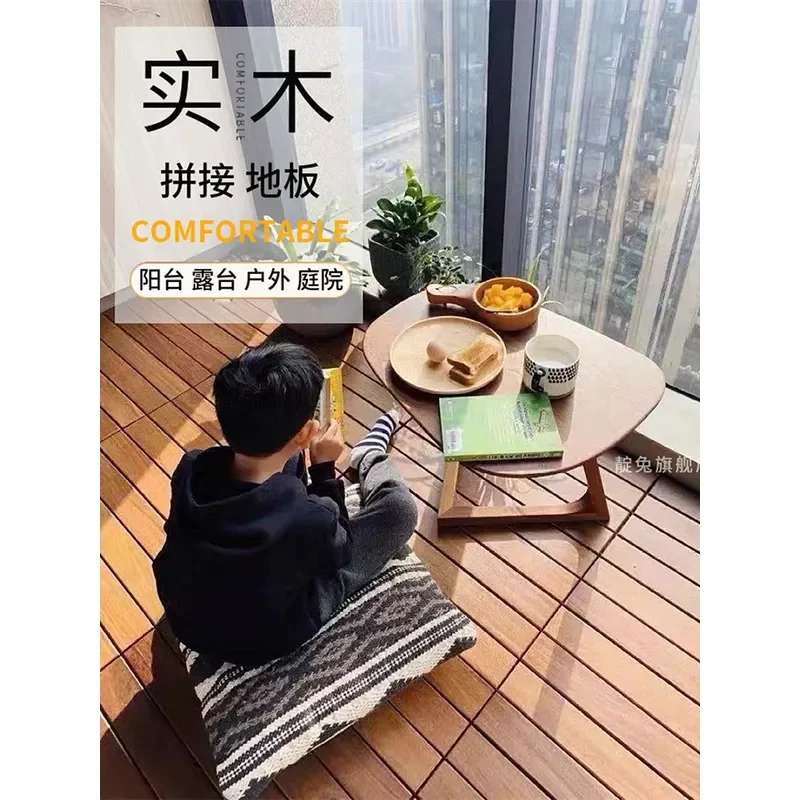 Indonesian Solid Wood Pineapple Grid Flooring for Balcony Outdoor Terrace Courtyard Garden Sunroom Preservative Heavy