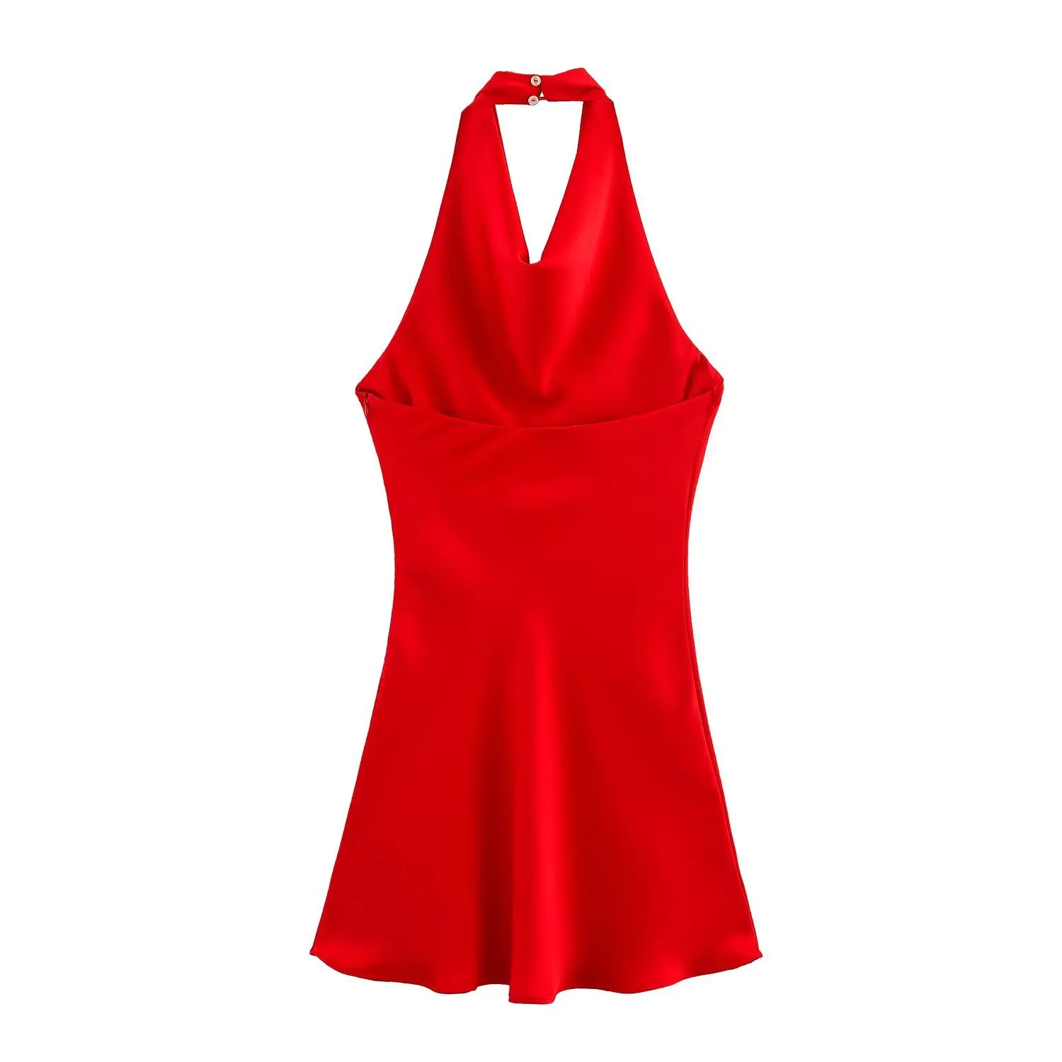 Stilvolles Neckholder-Kleid aus luxuriösem Seidensatin. Ein schickes und elegantes Statement-Stück für jeden Anlass.