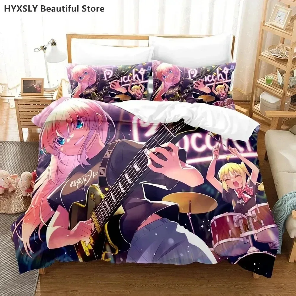 

3D Print Bocchi The Rock Anime Bedding Set Bedroom Soft Modern Bedspreads Comefortable Duvet Cover Quilt Cover And Pillowcase