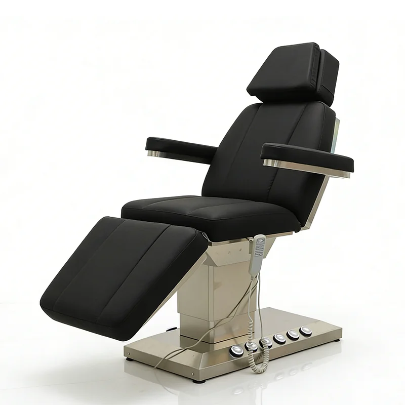 

Роскошная косметологическая кушетка с серебристым основанием из нержавеющей стали, гидравлическая, современная, с 3 электрическими моторами, для спа-процедур и массажа