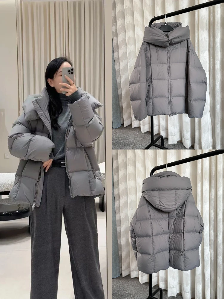 

Bread Sle down Jaet Женская свободная теплая пушистая верхняя одежда Повседневная одежда на молнии Long Sve