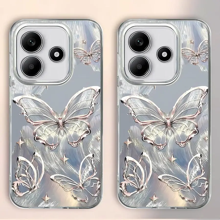 ศิลปะยอดนิยมรูปแบบผีเสื้อนุ่มสําหรับXiaomi Redmiหมายเหตุ 11 12 Pro 14S 11S 12S 13 14 Pro Plus