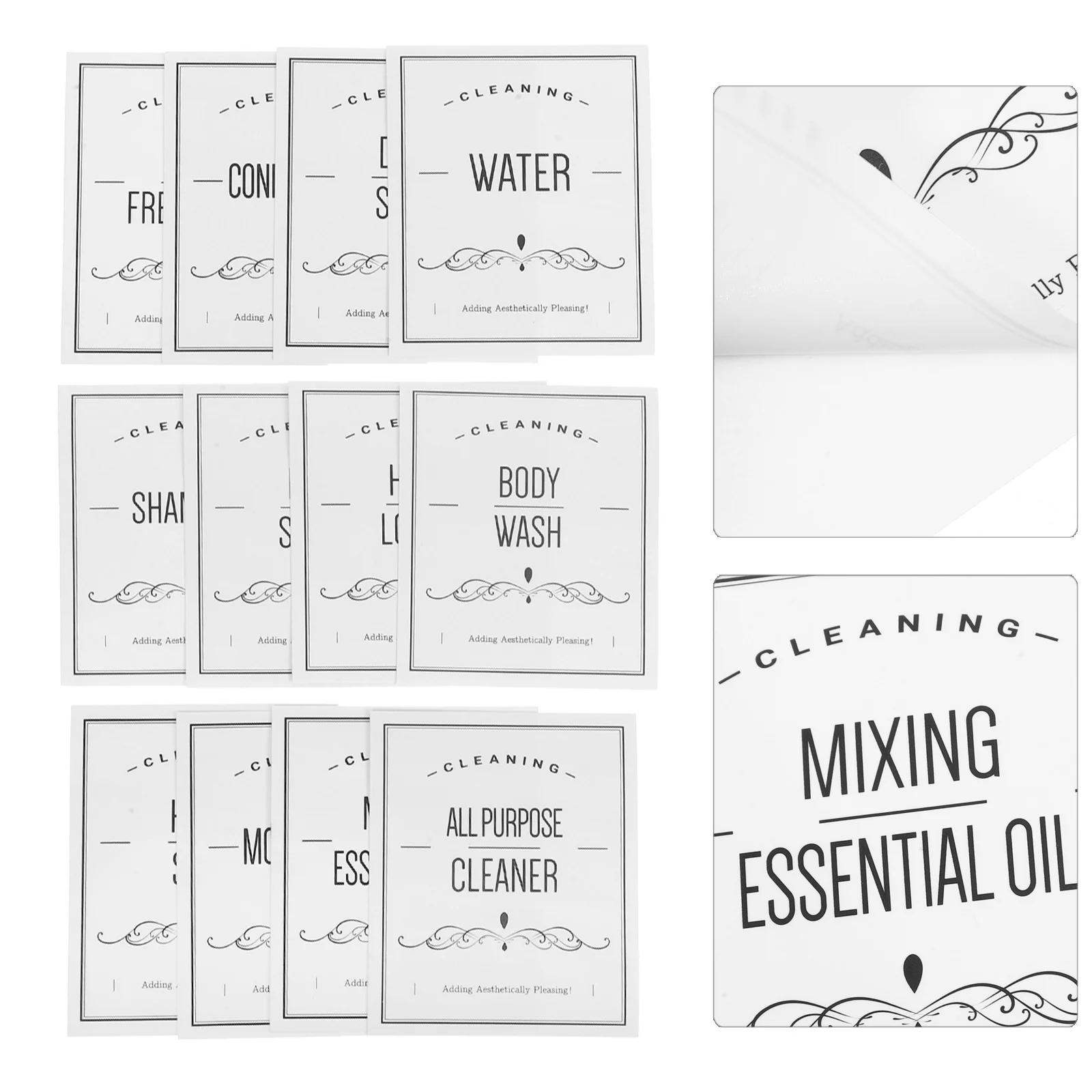 24 Stück wasserdichte Etiketten für Badezimmer-Shampoo-Flaschen, langlebige PVC-selbstklebende Aufkleber für die Organisation von Unterflaschen