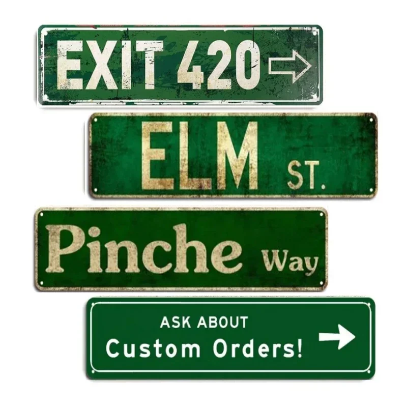 5 O'clock Somewhere Unique Vintage Metal Signs Exit 420 Street Plaque Rustic 16 X 4 Inches ELM St Home Wall Decor Stoner Ave