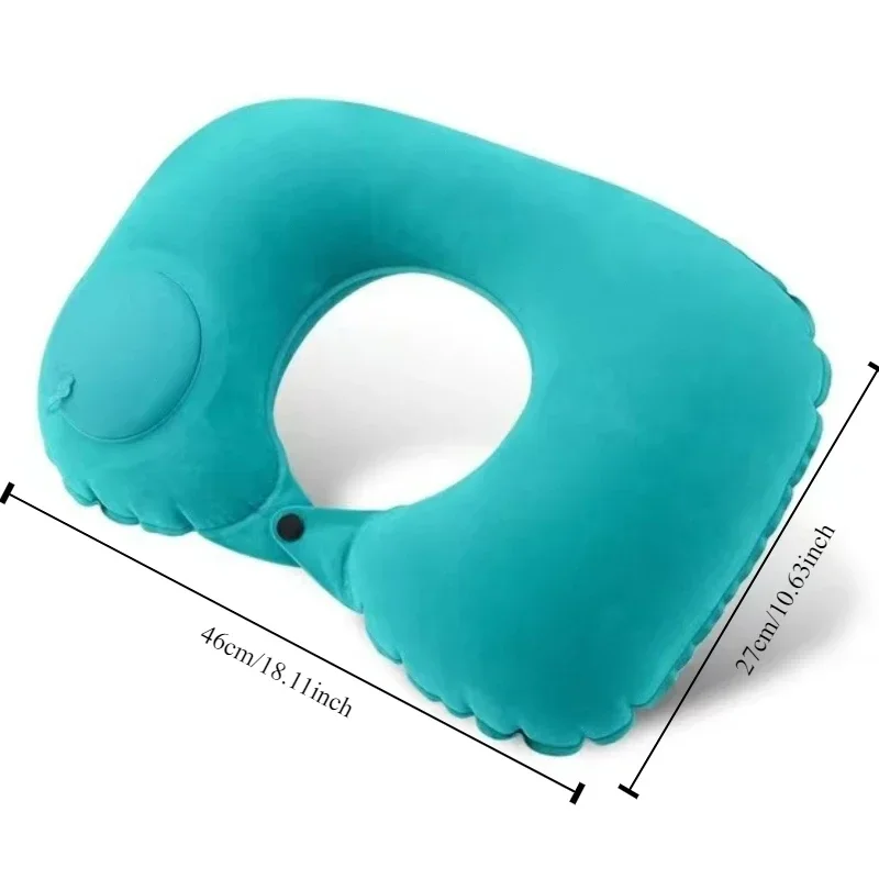 U-Shape Neck Pillow, Outdoor Travel Push Type Auto Inflatable Neck Pillow Pillow Camping Car Headrest Car Accessories Interior