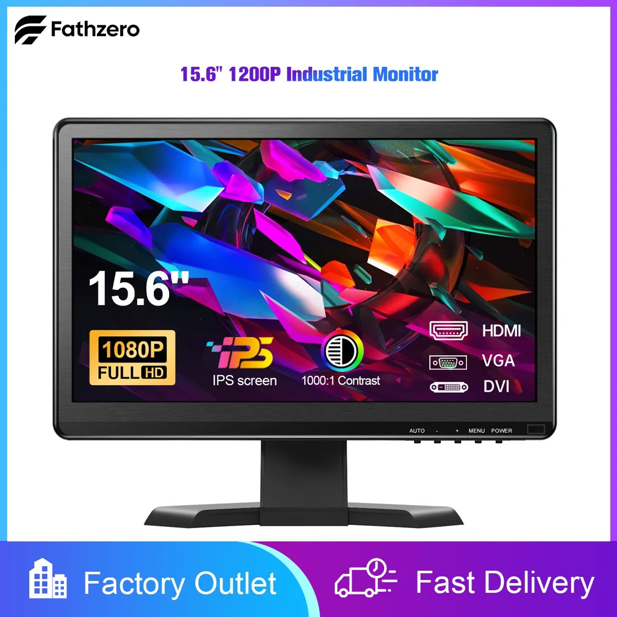 15.6 Inch 1080P Portable Display IPS Panel HDMI VGA DVI Compatible Expansion Screen 60Hz 100% sRGB for Mobile Laptop PS5 Xbox PC