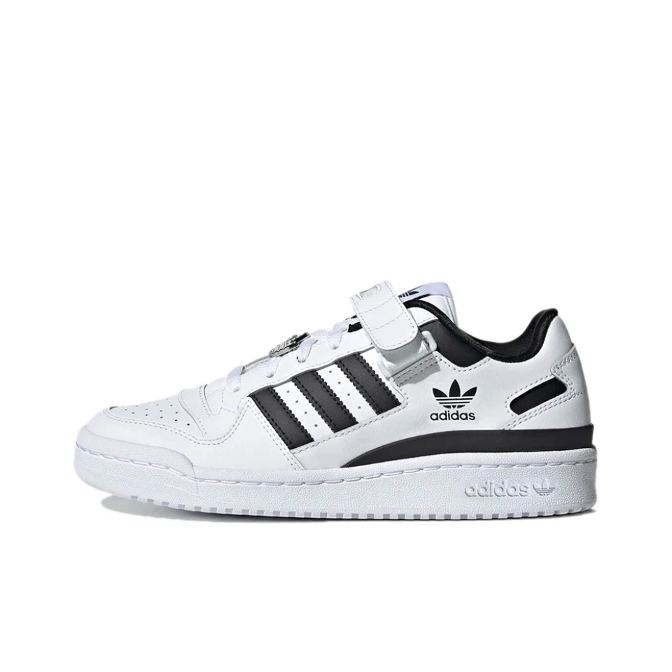 Original Adidas Forum Black White Color Men\'s and Women\'s Unisex Skateboard Casual Classic Low-Top Retro Sneakers Shoes GY0751