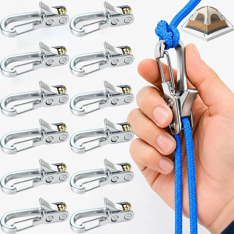 Heavy Duty Self Locking Rope Tensioner Buckle Retractable Roller Tightening Tool for Camping Tent Truck Cargo Securing Fastener