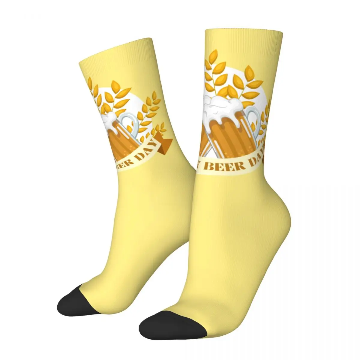 Vintage Beer Art Sock Printed Man Polyester