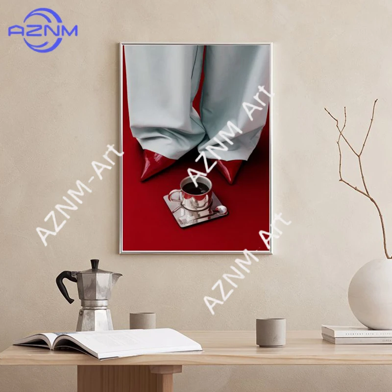 Red High Heels Cherry Decorative Print Wall Painting Quote Poster Art Canvas Painting Modern Living Room Picture Bed Bar Hallway