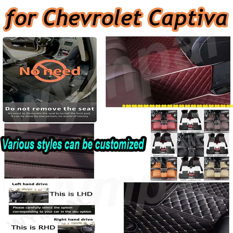 

LUXURY Car Floor Mats For Chevrolet Captiva CN202S 2019 2020 2021 2022 5saet Waterproof Car Mats Tapetes Para Automovil