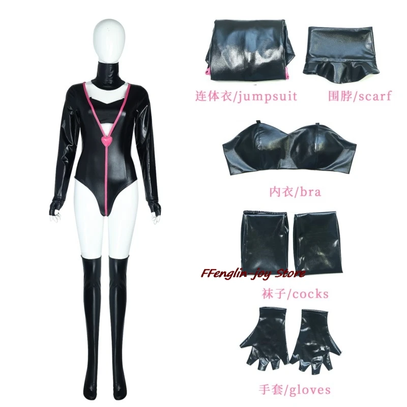 Anime Hazbin Angel Dust Hotel Cosplay Anime Dancing Costume Spider AD Suit Black Sexy Uniform Angel Unisex Jumpsuit Hall disfraz
