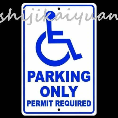 1 pack Handicapped Parking Sign Permit Required Reserved Metal disabled Reserved SH002