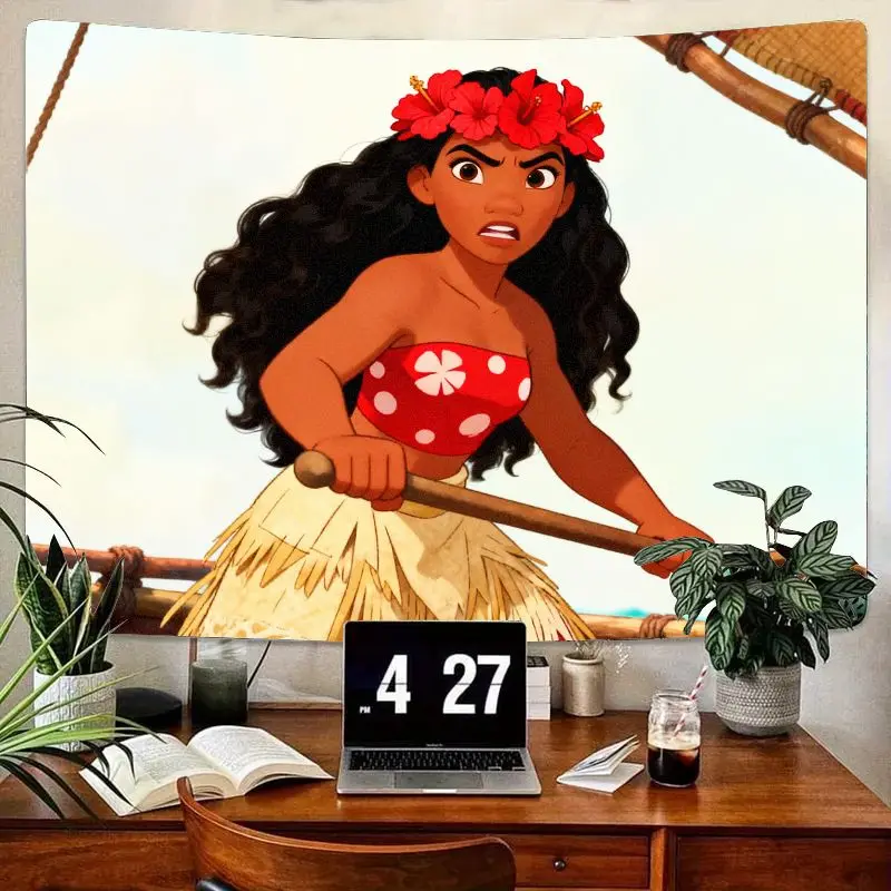 

1 шт., гобелен Disney Moana Fierce Voyager, современное настенное искусство из полиэстера для гостиной, спальни, декора в общежитии, подарок для фанатов приключений