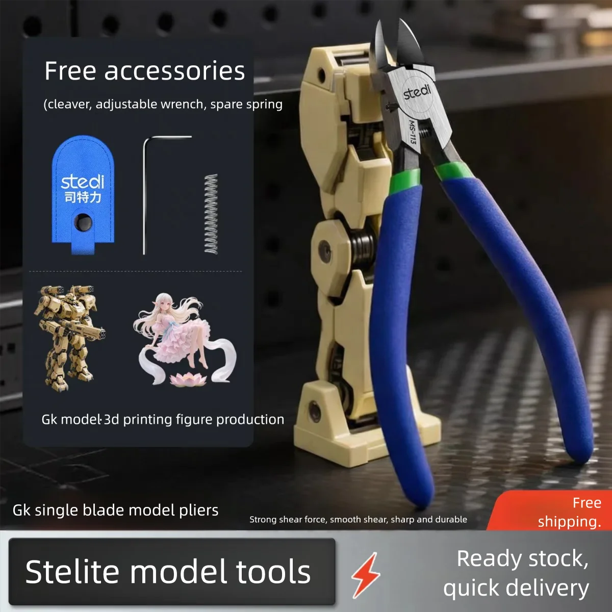 

Stedi GK Pro Single Edge Pliers for Gundam Model Cutting Tool Military Assembly Tool Plastic Model Making Tool Hobby DIY Craft