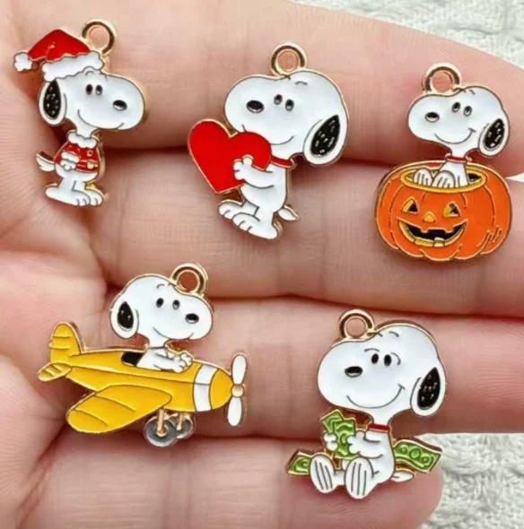 10 Pcs Alloy Cartoon Halloween Christmas Dog  Charm Pendant For Jewelry DIY Bracelet Earrings Decorative Material Accessories