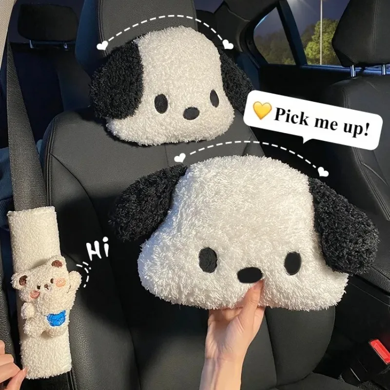 Auto-Kopfstützen, Auto-Nackenkissen, niedliche Cartoon-Hunde, Auto-Kopfstützen, Auto-Nackenkissen, weich und bezaubernd