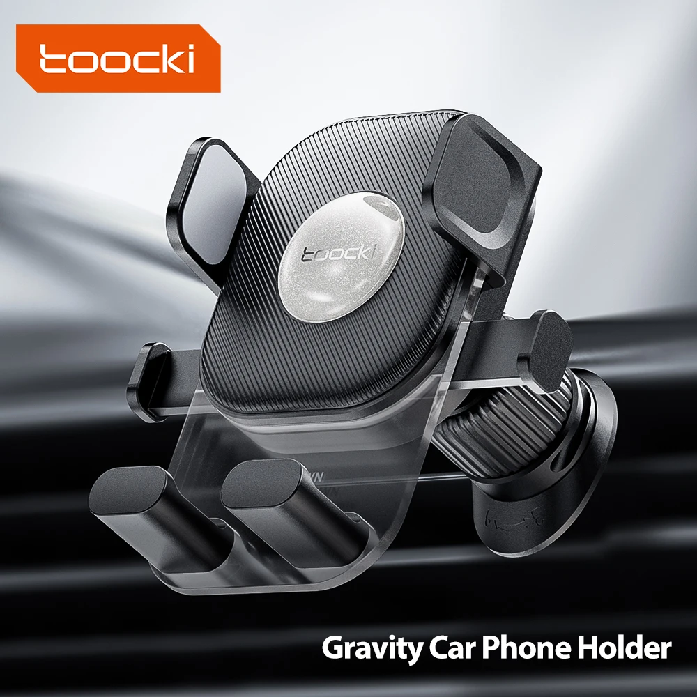 Toocki Car Phone Holder Gravity Auto Restorable in Car Air Vent Silicone Stand For iPhone 14 13 Xiaomi Huawei Realme Samsung S23