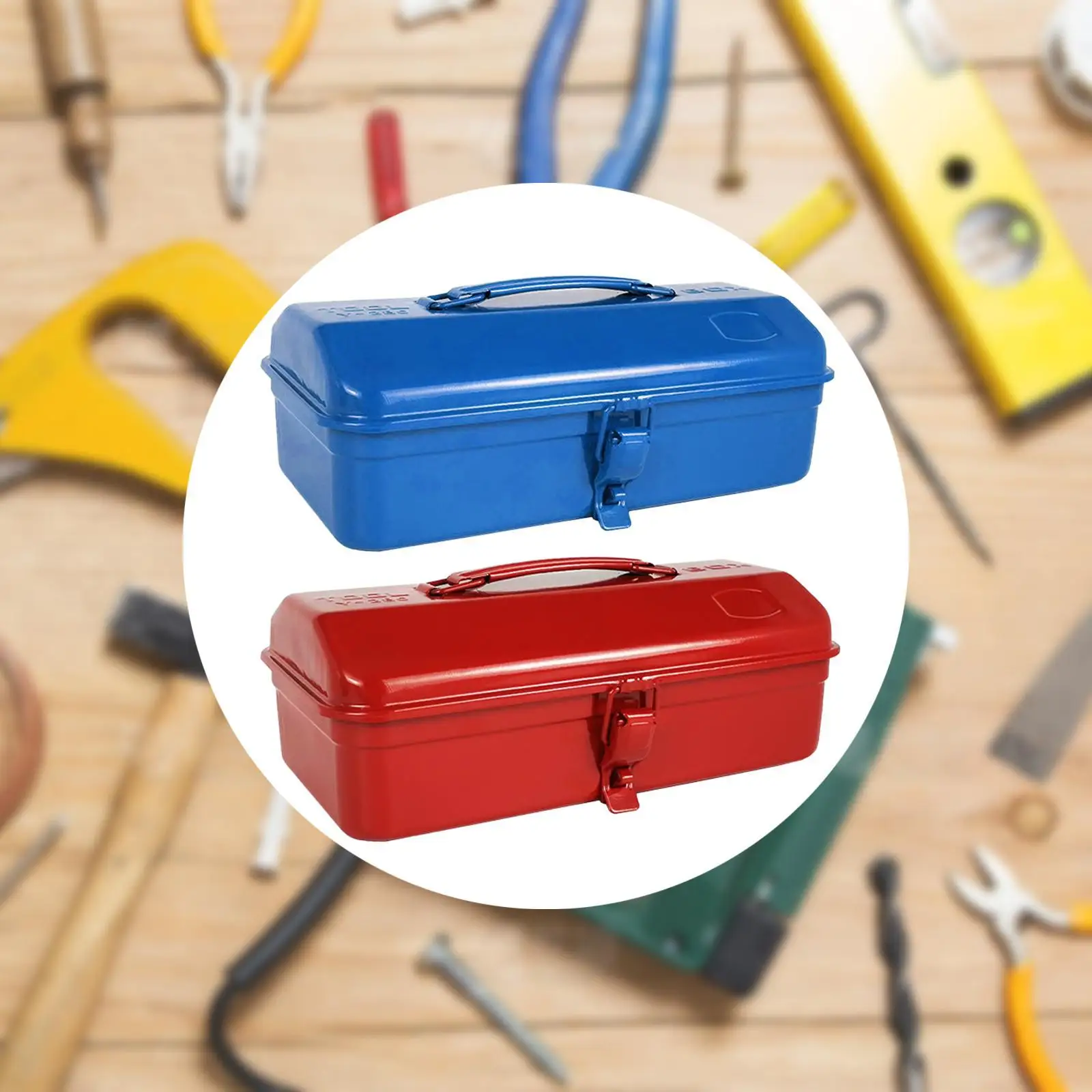 Portable Metal Tool Organization Box Outdoor Storage Box 30.5x16x11.6cm Versatile with Latch