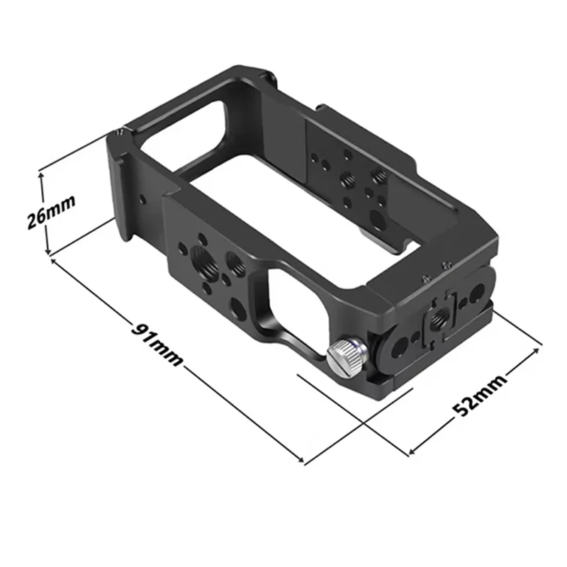 سبائك الألومنيوم إطار معدني غطاء للحماية تبديد الحرارة قفص حافظة 1/4 "الحذاء البارد جبل توسيع ل DJI Action 2 Cam