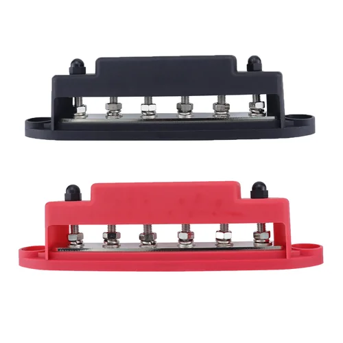 Barra colectora marina 250A 12V, bloque de distribución de 1/4"", bloques de terminales de barra colectora para automóviles y marinos, pernos 6 x 1/4"" (M6)