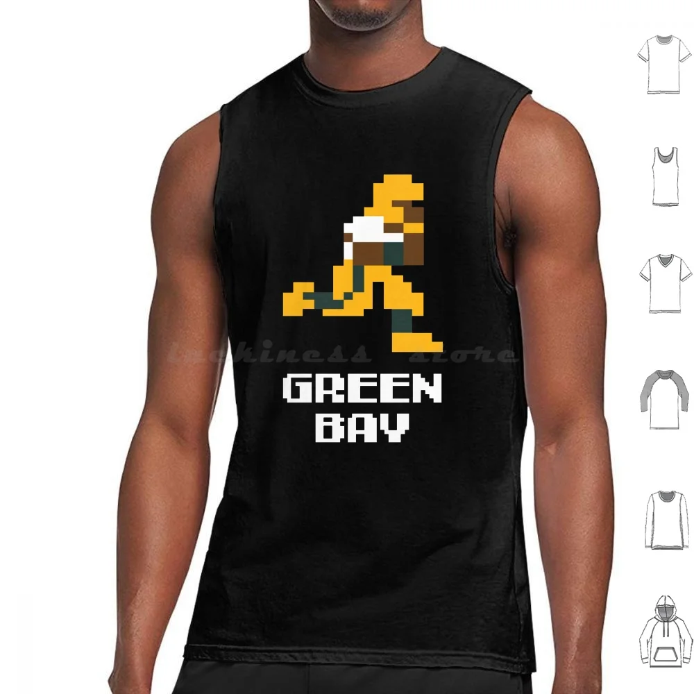 8 Bit Green Bay Football 1 Tank Tops Print Cotton Green Bacy Packers Football Clay Mathews Clay Matthews Jordy