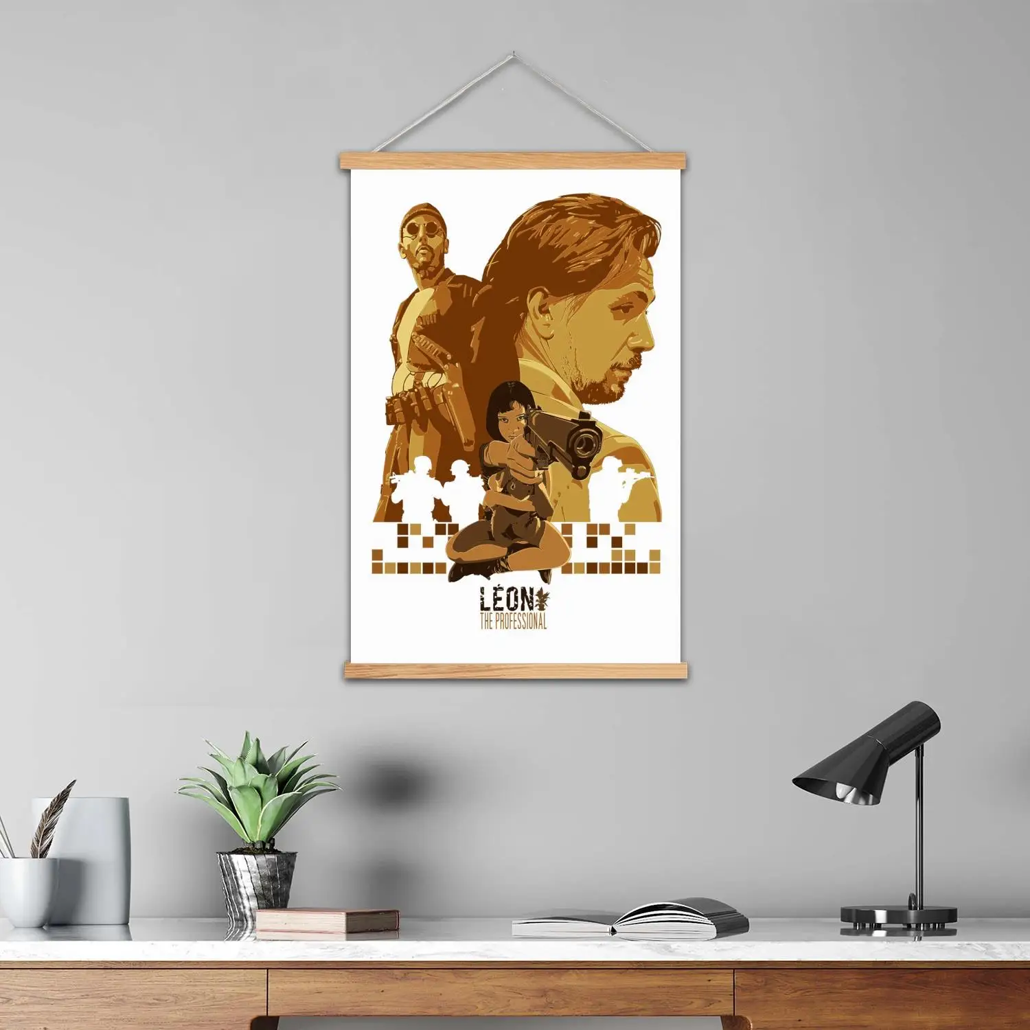 ليون المهنية الفيلم مؤطرة جدار اللوحة قماش ملصق فني، جدار الفن الحديث الأسرة ديكور غرفة نوم اللوحة الزخرفية #6