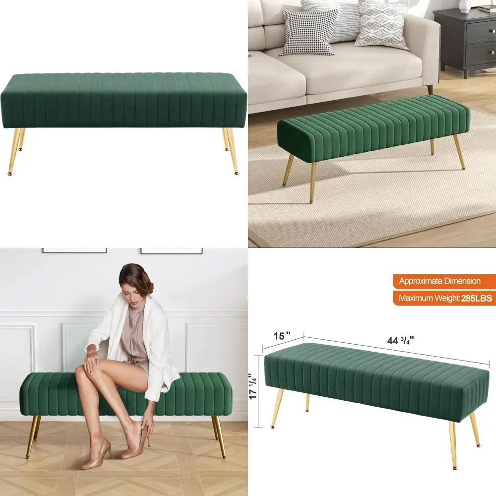 banc-ottoman-rembourre-en-tissu-raye-avec-pieds-dores-polis-pour-entree-de-salon-solution-de-sieges-capitonnees-de-44-pouces