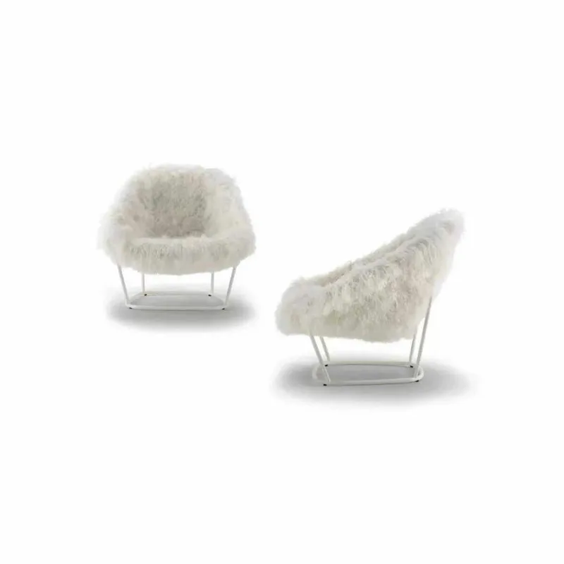 

Nordic modern designer creative light luxury ins plush backrest villa living room balcony home leisure chair