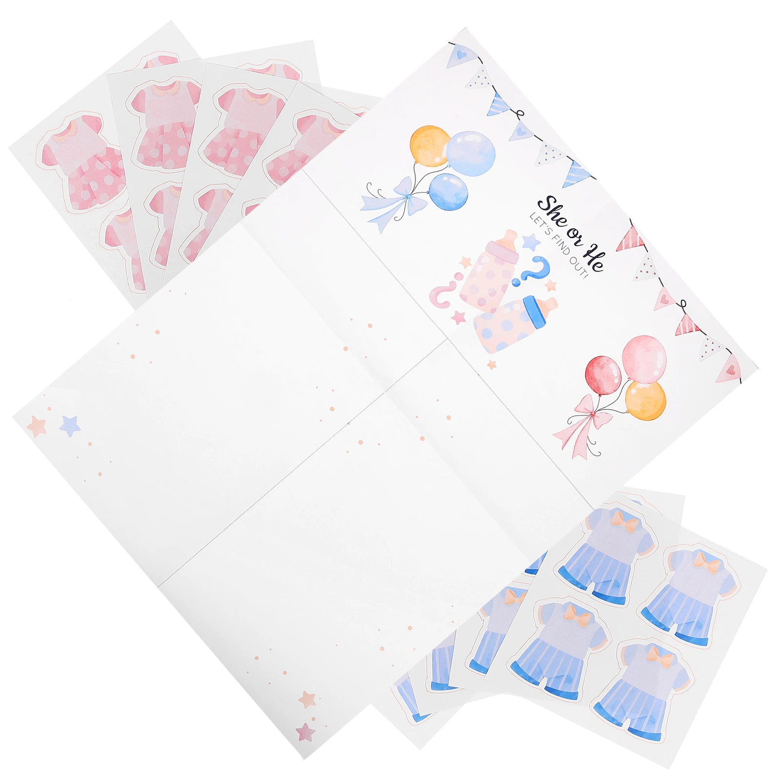 

1 Poster 36 Stickers Gender Reveal Game Cards Baby Decorations Predictions Fun Activities Boy Girl Reveal Ideas