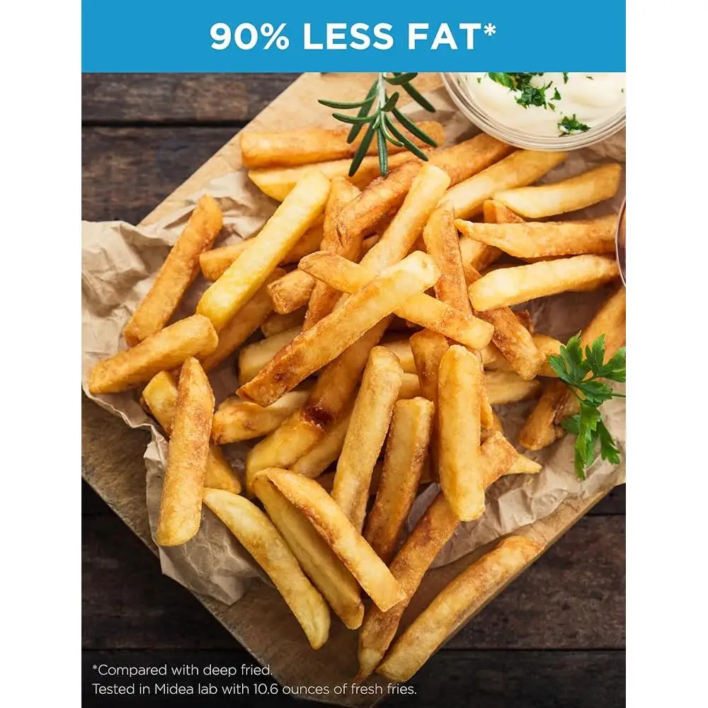 Frytkownica powietrzna 55 kwart Przezroczyste okno Technologia Heatexpress Rapid Air 9 zaprogramowanych menu Timer Łatwe w czyszczeniu urządzenie kuchenne